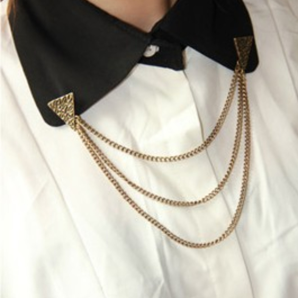 Collar Tips & Chain ~ Western Cowgirl ~ Bronze